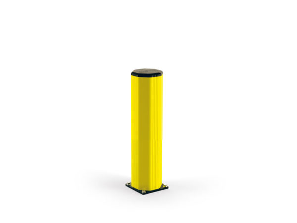 Poteau de protection octogonal jaune et noir en PVC
